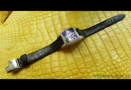 Люксовый ремешок для часов Black Glitter кожа ската изображение