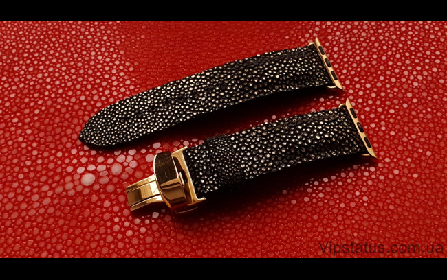 Elite Экзотический ремешок для часов Gold Metallic кожа ската Gold Metallic Exotic Stingray Leather Strap image 1