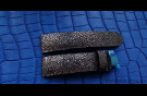 Elite Лакшери ремешок для часов Silver Metallic кожа ската Silver Metallic Luxury Stingray Leather Strap image 3