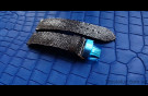 Elite Лакшери ремешок для часов Silver Metallic кожа ската Лакшері ремінець для годинника Silver Metallic шкіра ската зображення 4