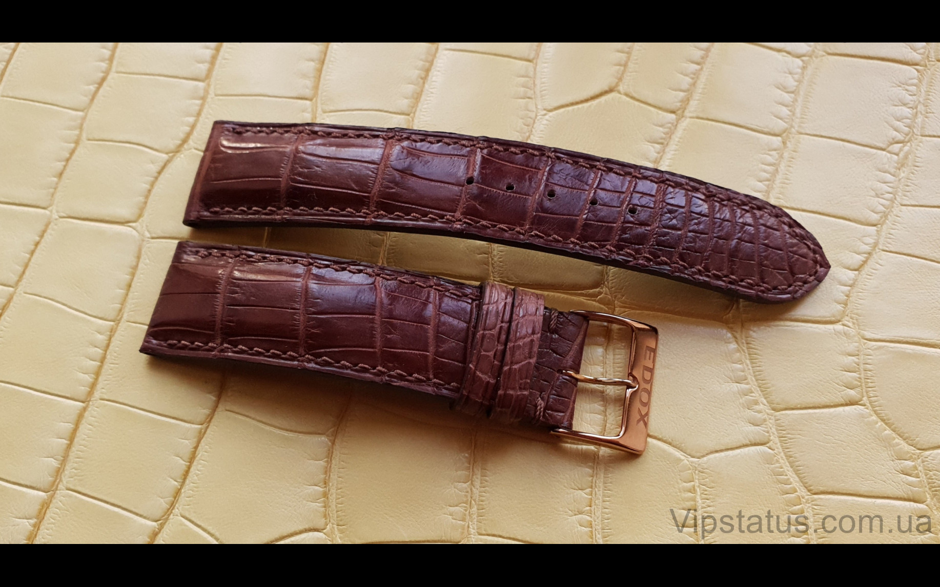 Elite Шикарный ремешок для часов Edox кожа крокодила Chic Crocodile Strap for Edox watches image 2