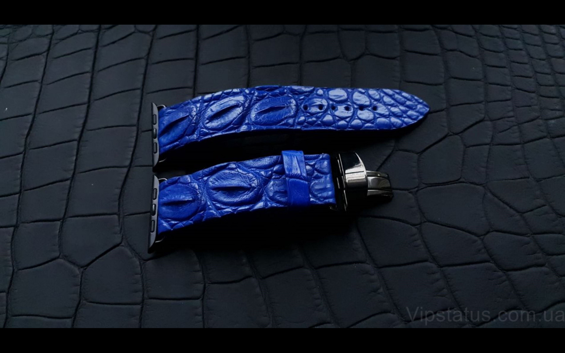 Elite Элитный ремешок для часов Blue King кожа крокодила Blue King Elite Crocodile Strap image 3