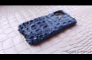 Elite Blue King Премиум чехол IPhone 11 12 Pro Max кожа крокодила Blue King Premium case IPhone 11 12 Pro Max Crocodile leather image 3