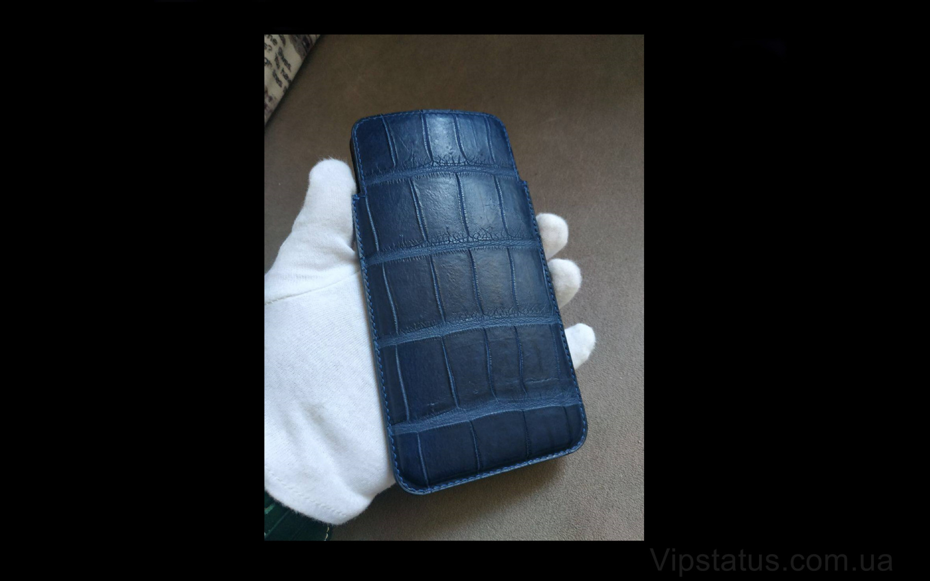 Elite Blue Style Эксклюзивный кейс IPhone 11 12 Pro Max Blue Style Exclusive case IPhone 11 12 Pro Max Crocodile leather image 1