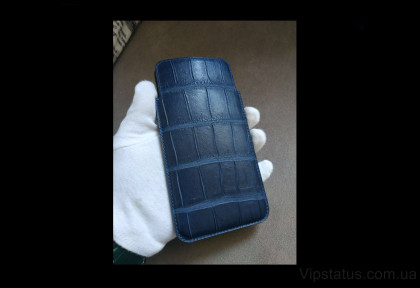 Blue Style Exclusive case IPhone 11 12 Pro Max Crocodile leather image