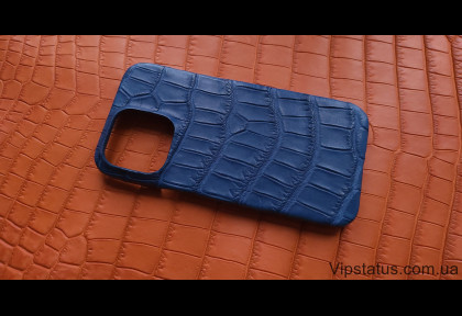 Deep Blue Екзотичний чохол IPhone 14 Pro Max шкіра крокодила зображення