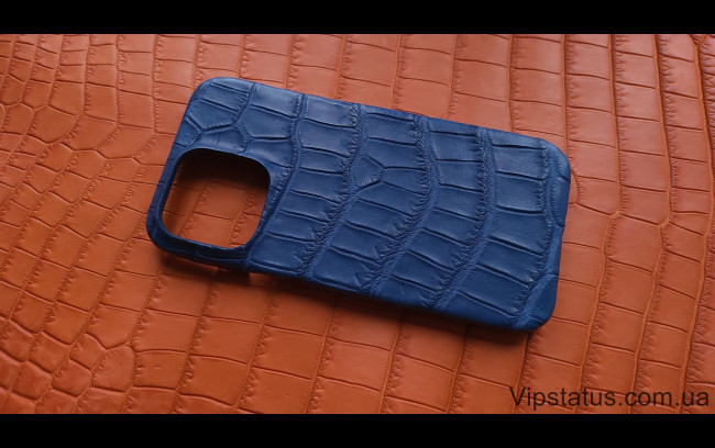 Elite Deep Blue Экзотический чехол IPhone 14 Pro Max кожа крокодила Deep Blue Exotic case IPhone 14 Pro Max Crocodile leather image 1