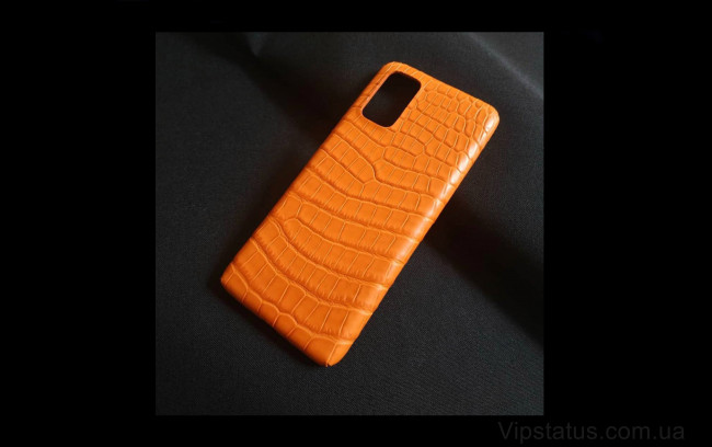 Elite Orange Crocodile Vip чехол Samsung S20 S21 Plus кожа крокодила Orange Crocodile Vip case Samsung S20 S21 Plus Crocodile leather image 1