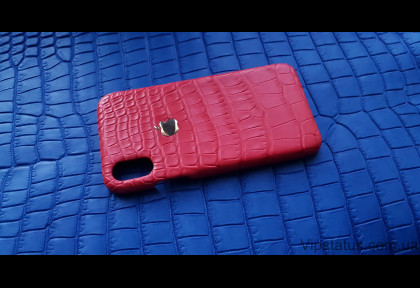 Gold Apple Luxury case IPhone X XS Crocodile leather image