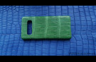 Элитный Light Green Экзотический чехол Samsung Galaxy S10 Plus Чехол Light Green для Samsung Galaxy S10 Plus из кожи крокодила изображение 4